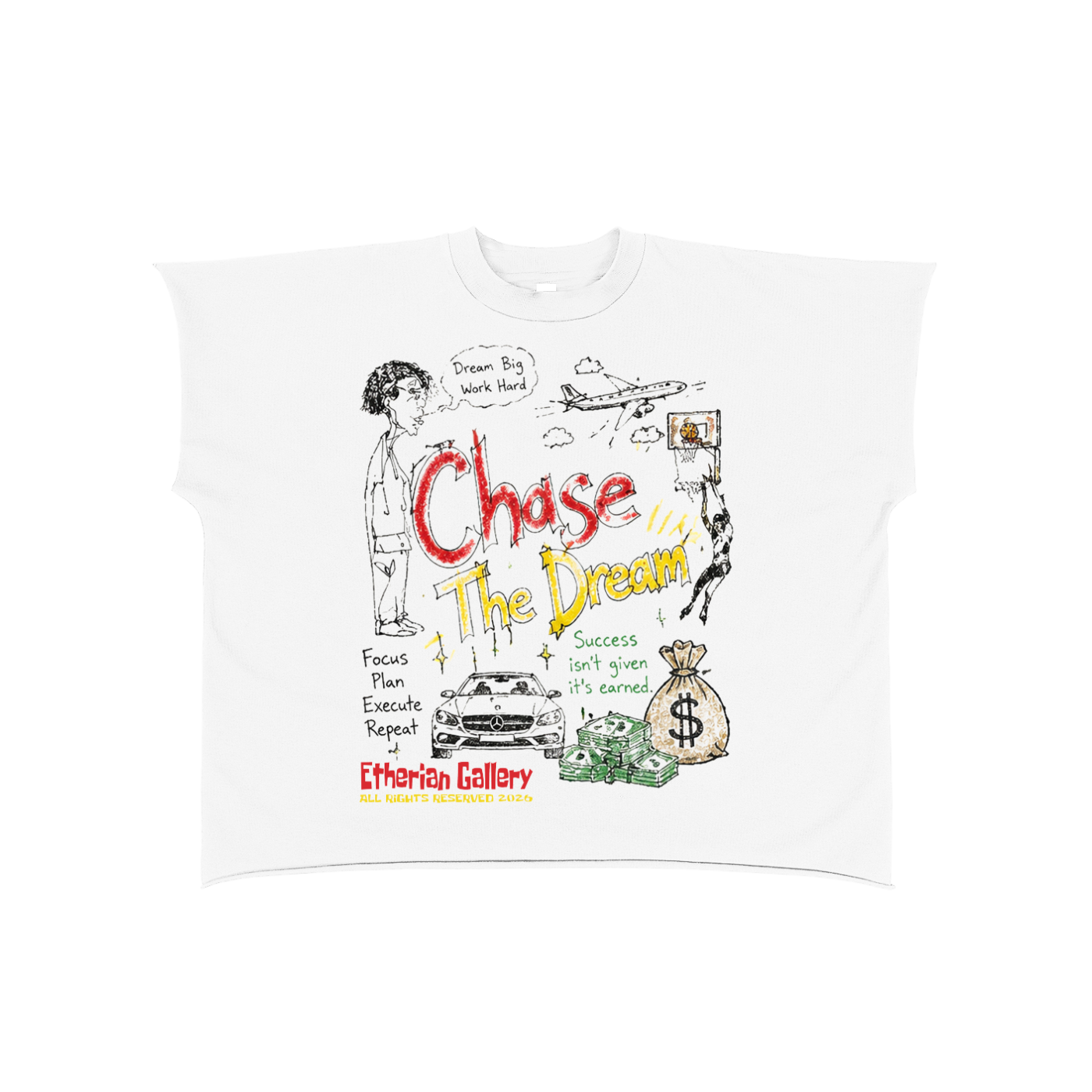 Raw Edge Boxy Non-Shrink T-Shirt